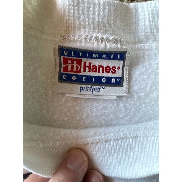 Vintage Tennis Memphis Racquet Club USA Made Hanes White L Crewneck - Picture 2 of 9